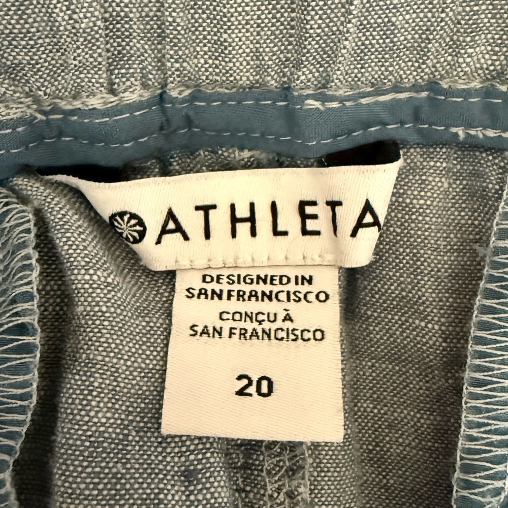 ATHLETA 100% Linen Comfy Lightweight Casual Wide-Leg Pull-On Cabo Pants Size 20 - Picture 7 of 8